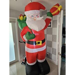 🆕8FT Christmas Inflatable Santa Claus Delivering Presents Outdoor Decoration